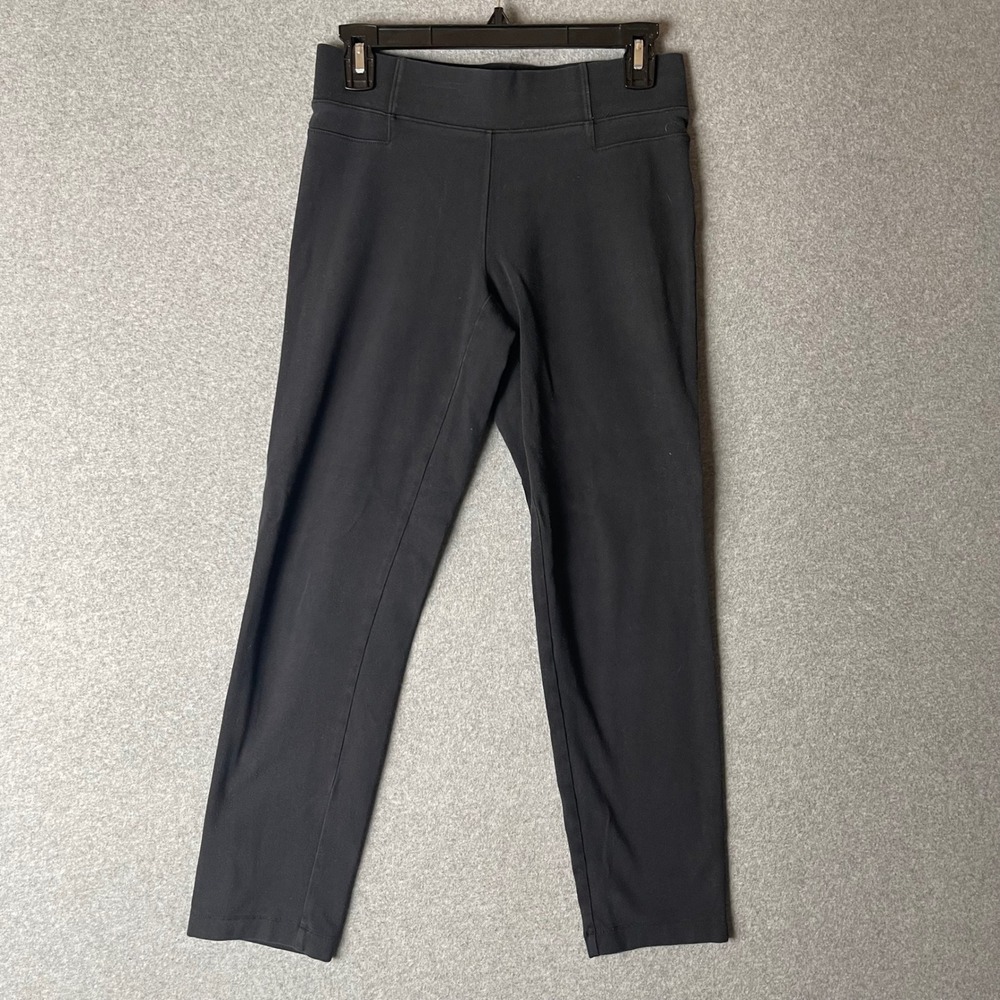 Talbots Straight Leg Petite Black Pull On Stretch Pants Women's Size P High Rise